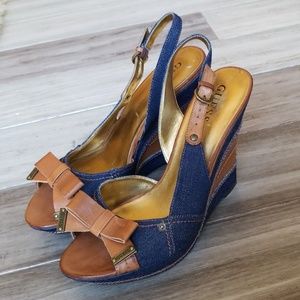 Guess Platform Wedge Denim Sandal